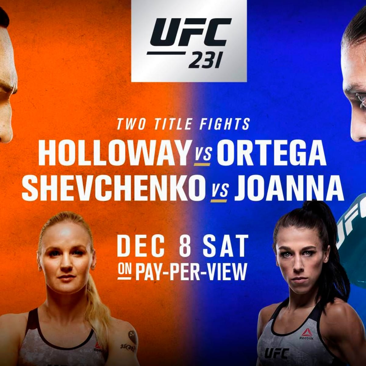 UFC 231 Poster MMA Holloway vs Ortega Shevchenko vs Joanna 11x17 13x19 