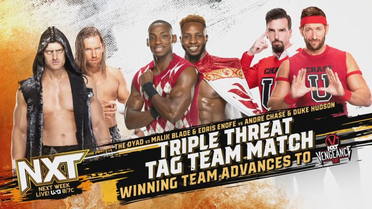 Triple threat tag team match set for next week's WWE NXT
