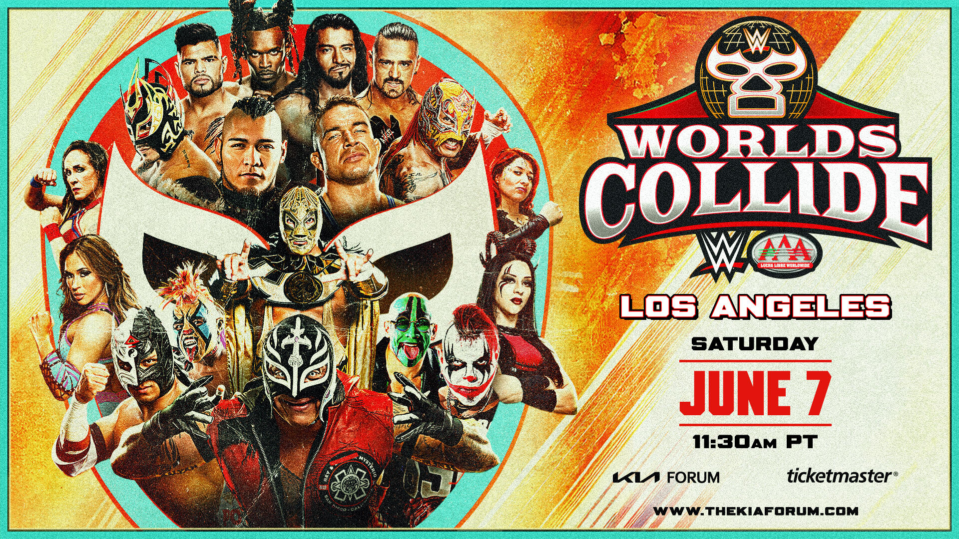 Worlds Collide 2025 Poster AAA WWE