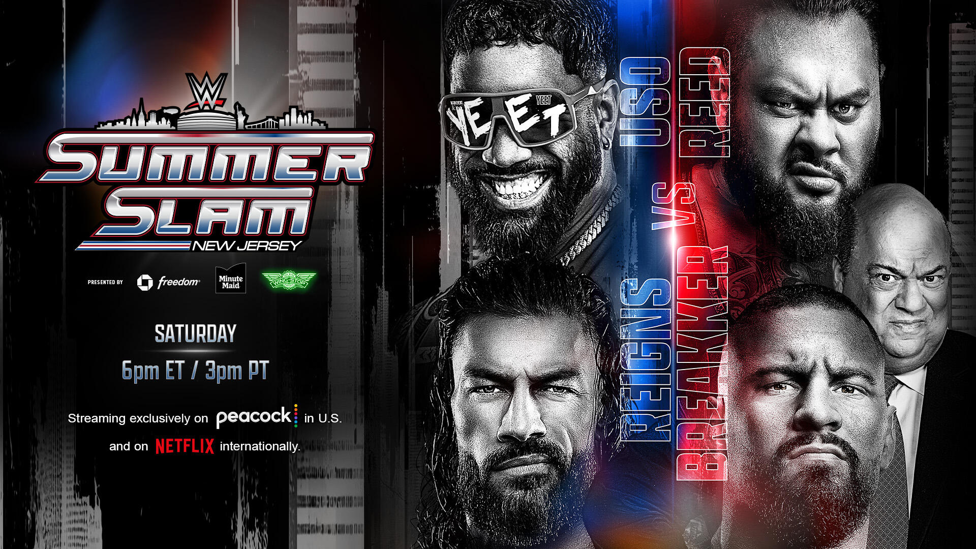 Jey Uso and Roman Reigns vs Bron Breakker and Bronson Reed WWE SummerSlam 2025