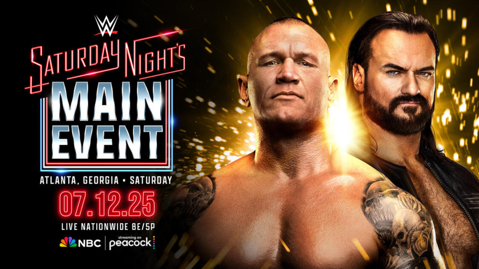 WWE Saturday Night's Main Event Card July 12th 2025