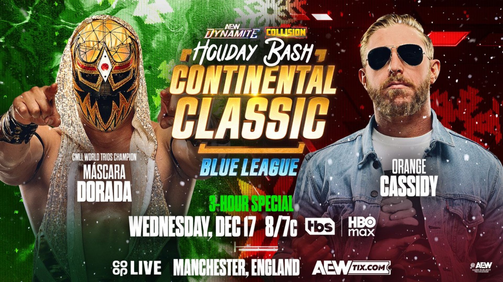 AEW Dynamite Holiday Bash 2025 Mascara Dorada vs Orange Cassidy