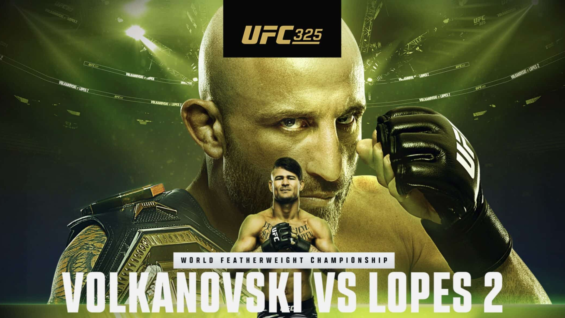 UFC 325 Green Main Event Title Poster