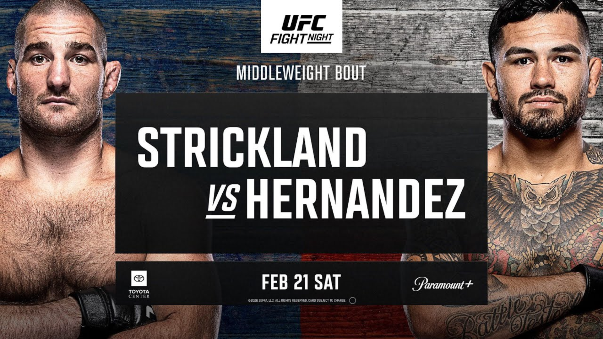 UFC Houston 2026 Strickland vs Hernandez Poster