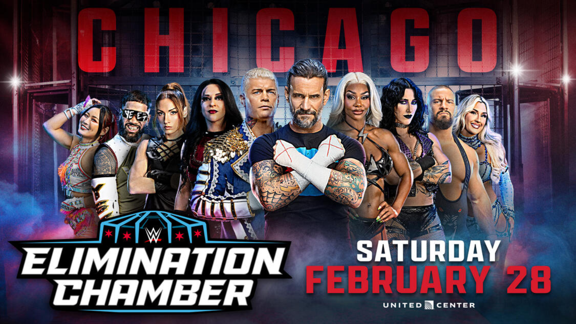 WWE Elimination Chamber 2026 United Center Poster