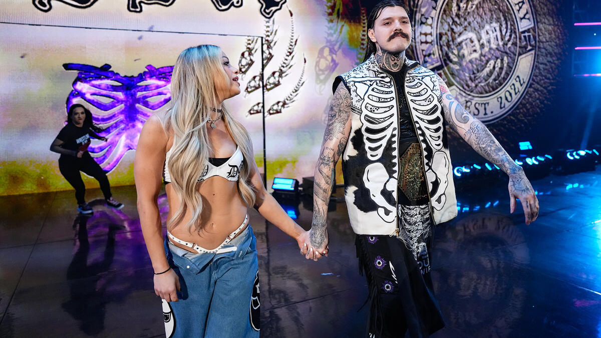 Dominik Mysterio and Liv Morgan making their entrance on March 23 edition of RAW