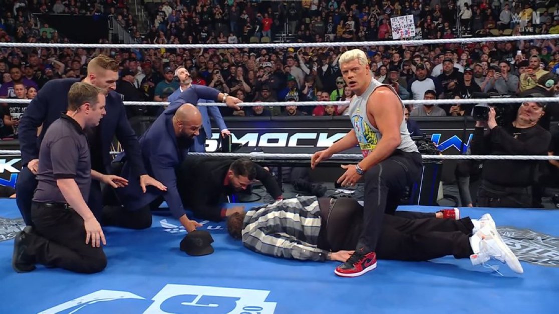 Cody Rhodes checks on Jelly Roll