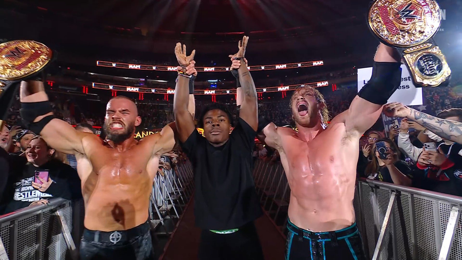 iShowSpeed with the new World Tag Team Champions