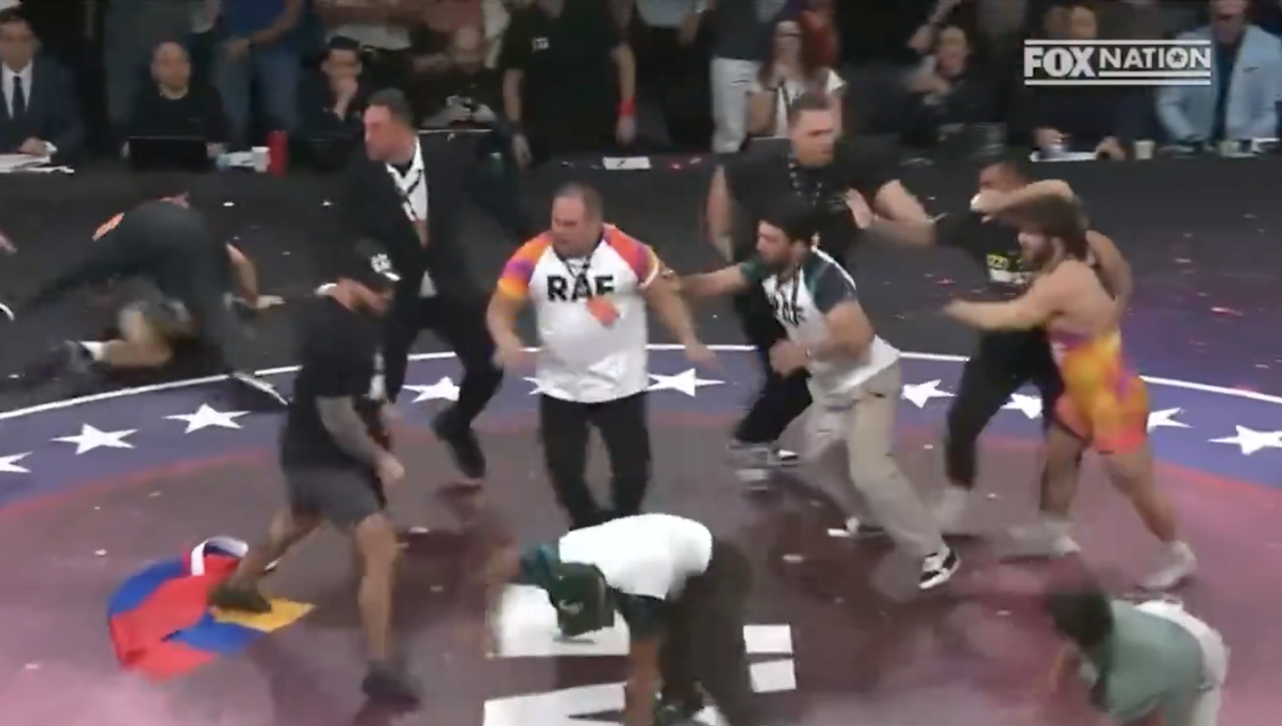 Brawl breaks out at Real American Freestyle event