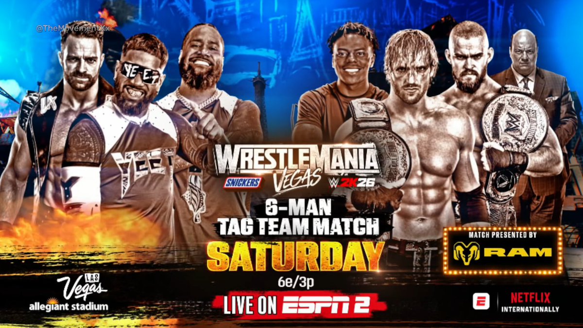 iShowSpeed's six-man tag match opens WrestleMania Saturday.