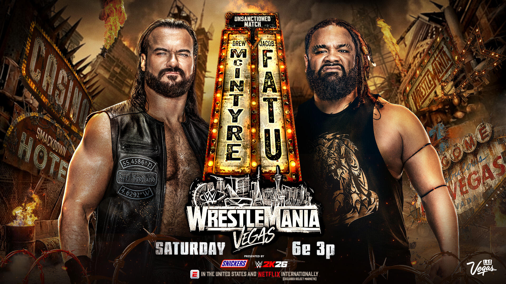 WWE WrestleMania 42 Drew McIntyre vs Jacob Fatu