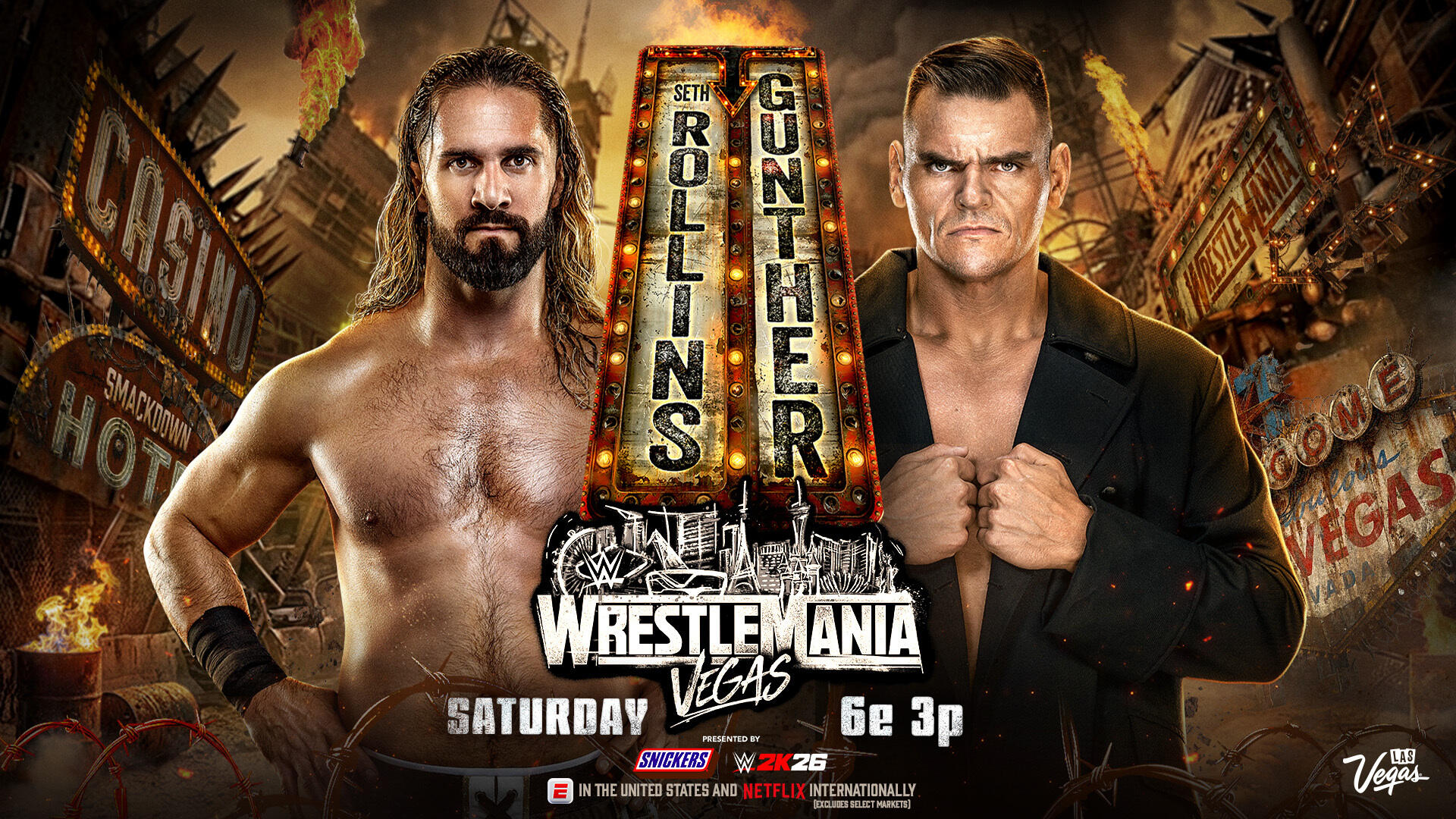 WWE WrestleMania 42 Seth Rollins vs Gunther