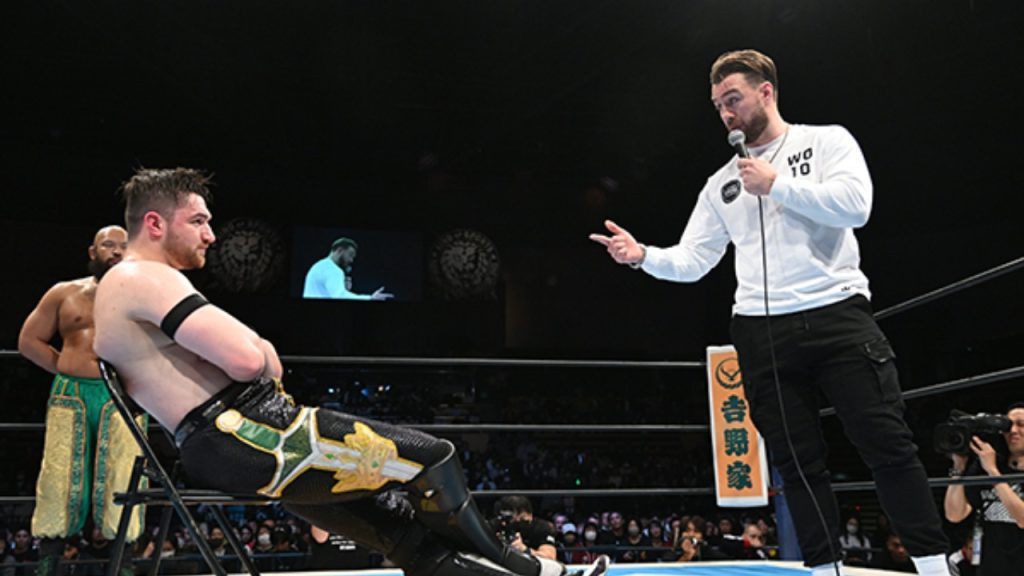 Will Ospreay congratulates Callum Newman on IWGP Heavyweight title win