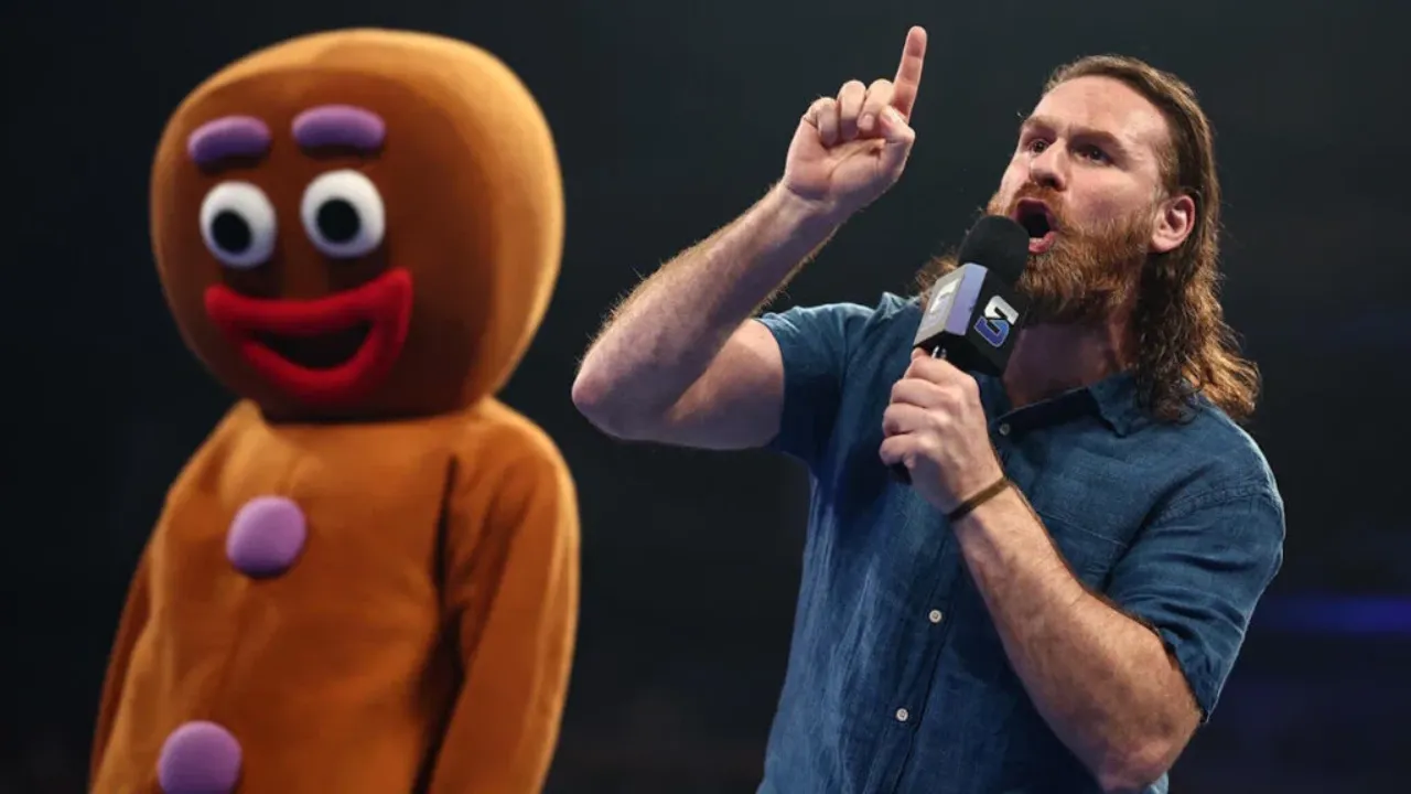 Sami Zayn and Gingerbread Man on WWE SmackDown