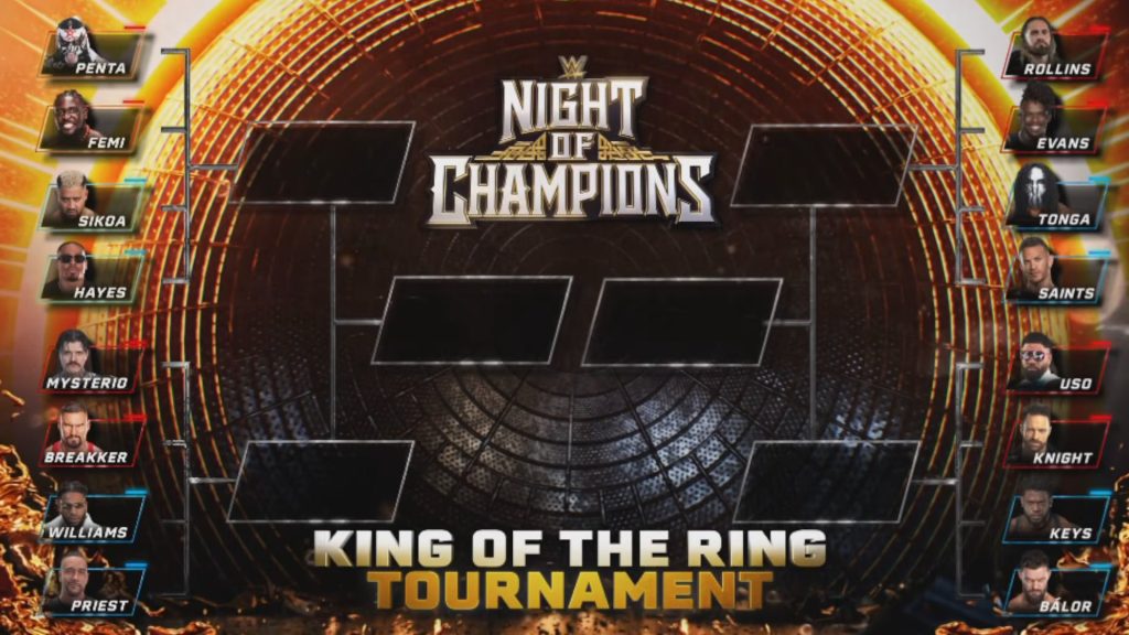 The 2026 men's King of the Ring bracket