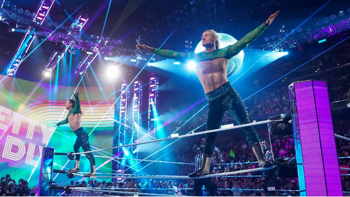 Pretty Deadly during their SmackDown entrance in March 2024