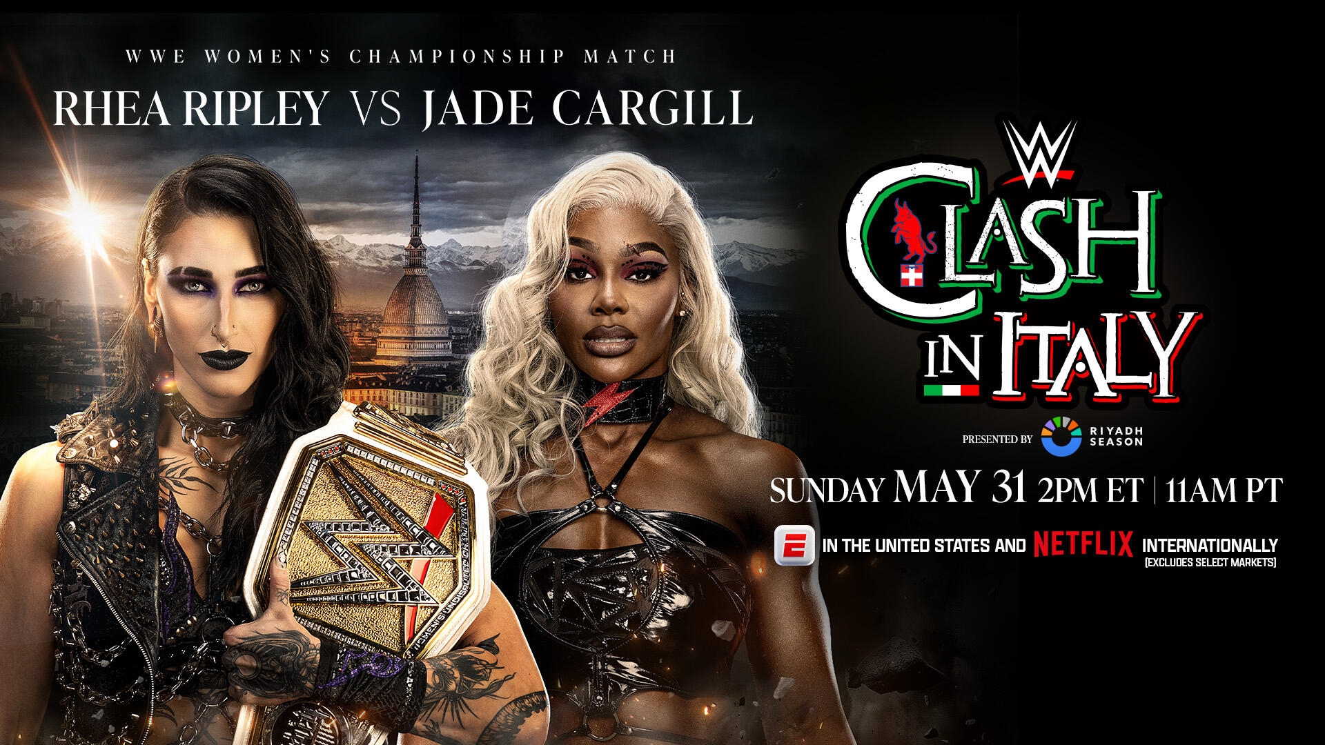 WWE Clash in Italy 2026 Rhea Ripley vs Jade Cargill