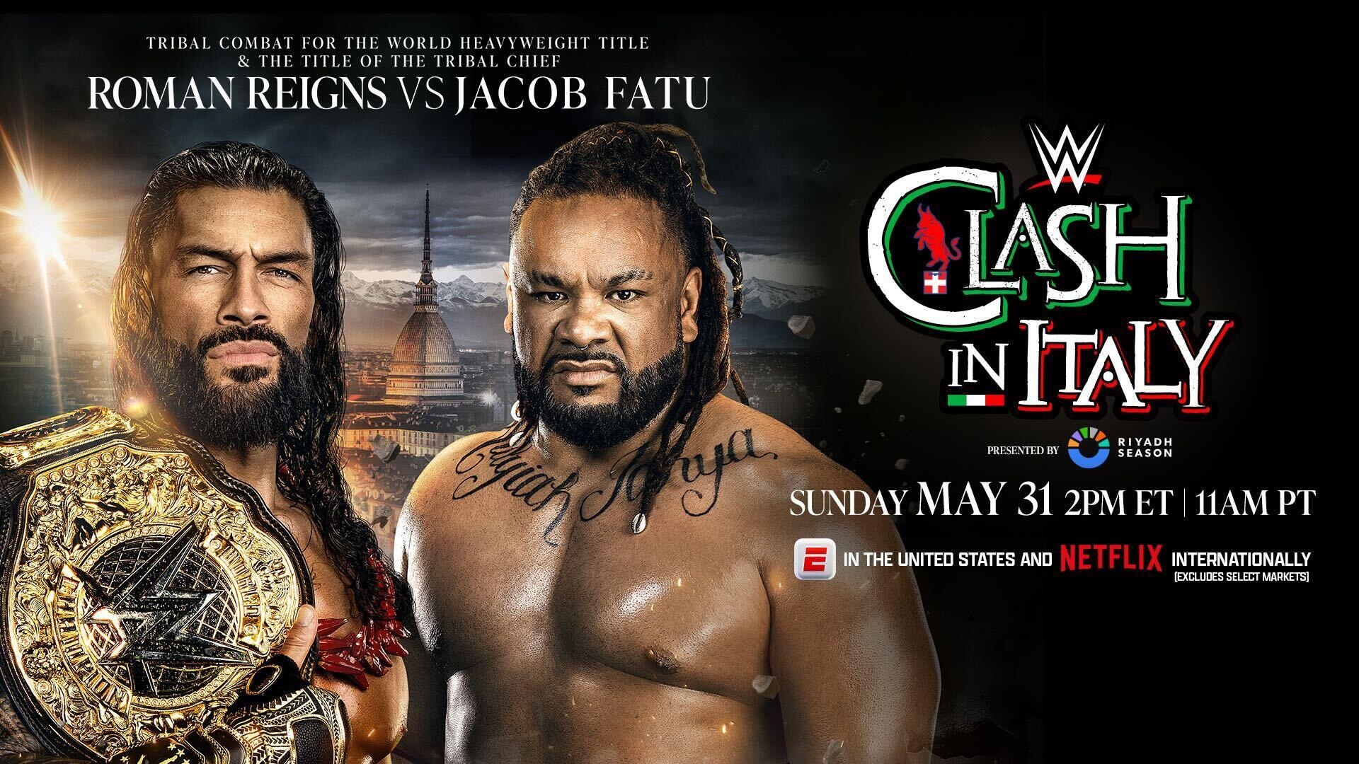 WWE Clash in Italy 2026 Roman Reigns vs Jacob Fatu