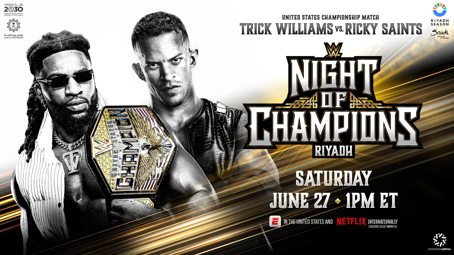 WWE Night of Champions 2026 Ricky Saints vs. Trick Wiliams