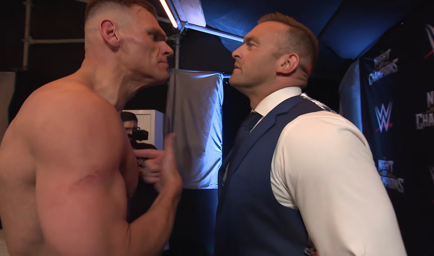 Nick Aldis & Gunther have a heated conversation