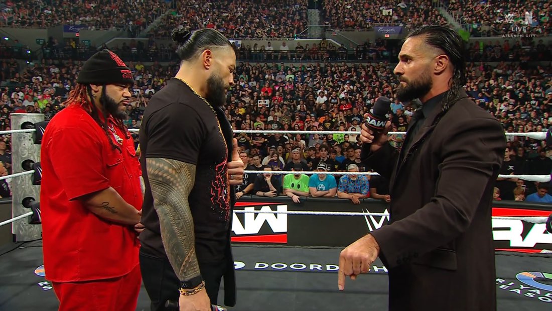 Roman Reigns and Seth Rollins on WWE Raw