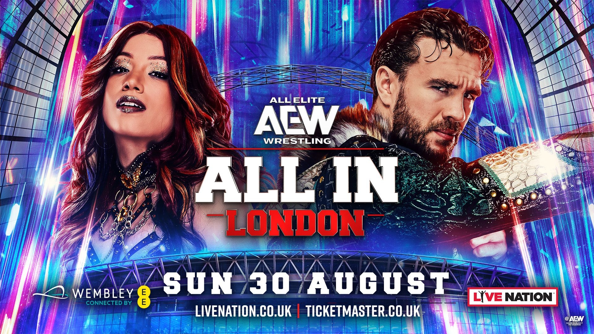AEW All In 2026 London Mercedes Mone Will Ospreay Poster