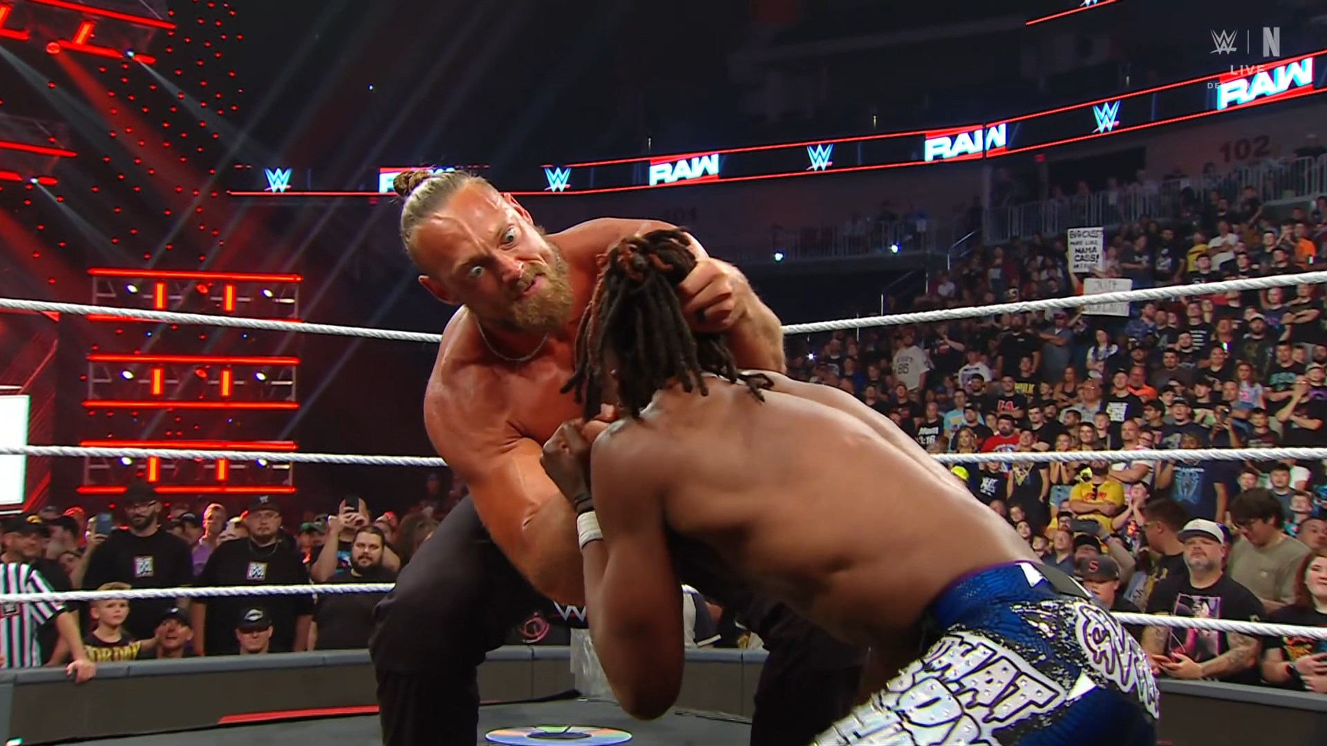 Big Cass attacks Je'Von Evans on WWE Raw