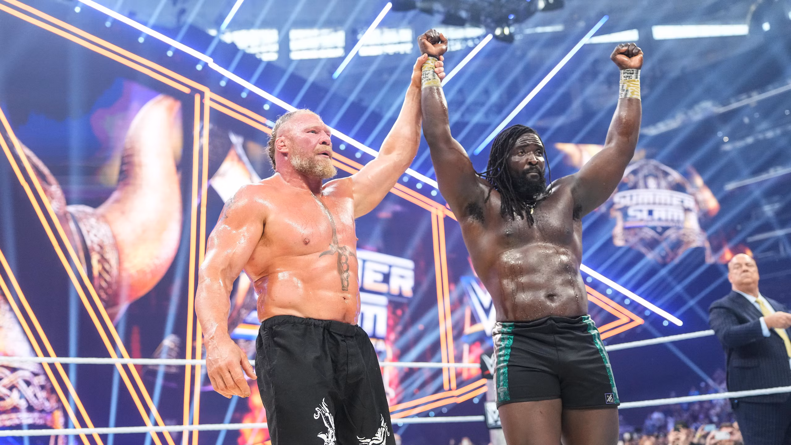 The Miz claims Brock Lesnar’s WWE SummerSlam post-match gesture to Oba Femi was not scripted